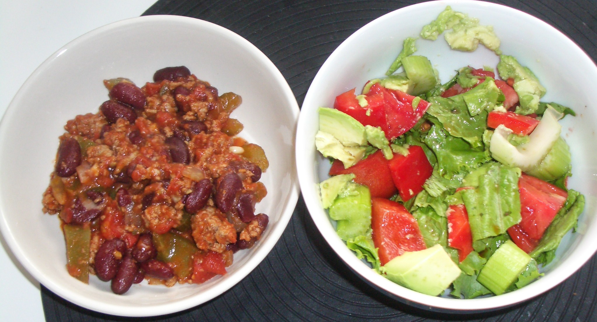 I paired my lovely creation with a side avocado and tomato garden salad