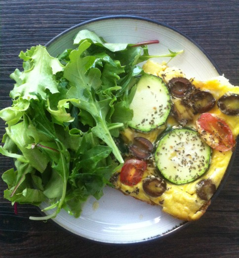 quiche with salad